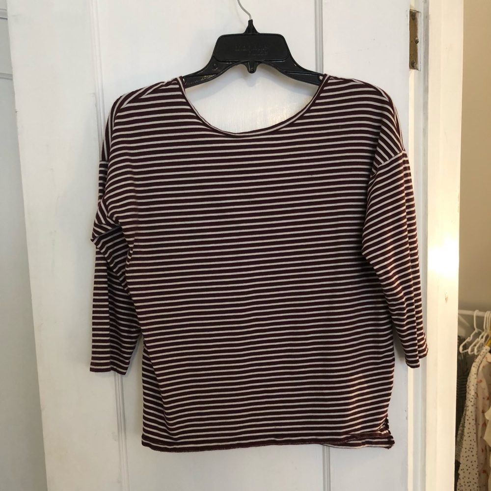 Maroon striped tee from the loft.
